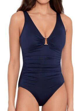 Lauren Ralph Lauren Ring Over The Shoulder Tummy Control One Piece Swimsuit